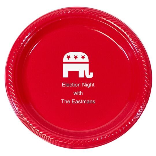 Patriotic Elephant Plastic Plates